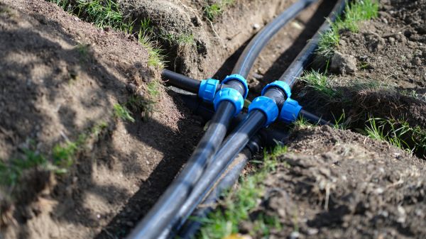 Underground Water Line Installation in Easton
